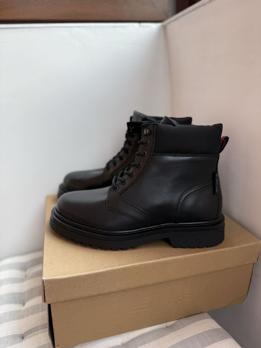 Tommy Jeans Lace Up ghete din piele neagra marimea 42 noi originale