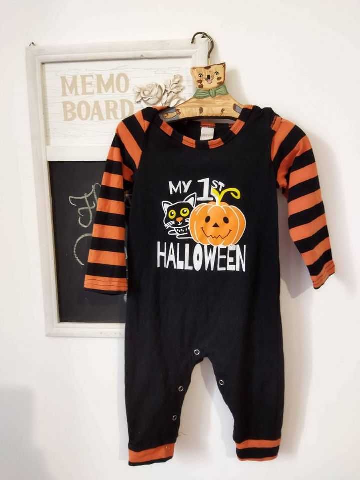 Costum salopeta Halloween  bebeluși vârstă 6-9-12 luni mărimea 74/80