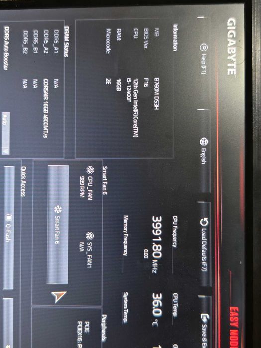 Игровой комплект i5-12400F + Gigabyte B760M DDR5 + Кулер DeepCool ARGB