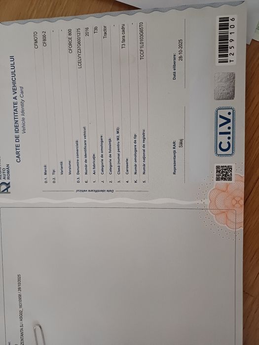 ATV CF MOTO 800 AN 2016 1900KM!