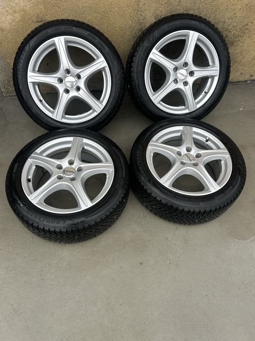 Jante vw,skoda,5x112 cu anvelope iarna goodyear 205 55 17