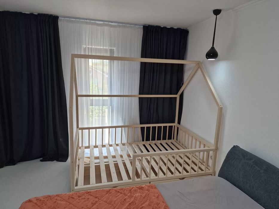 Pat casuta Montessori, pat copii, mobila pentru camera copiilor