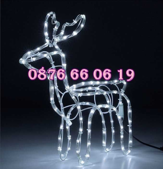 Коледен светещ елен с височина 90 см, жълта, бяла или синя светлина