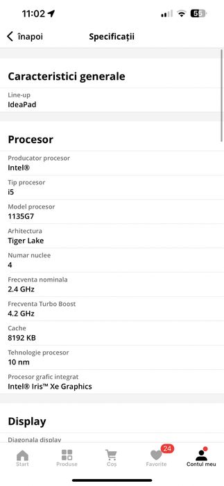 Laptop Lenovo IdeaPad 3 15ITL6 cu procesor Intel® Core™ i5-1135G7