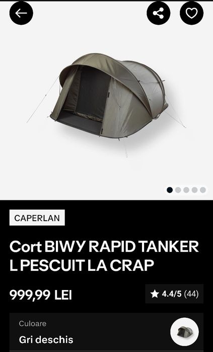 Cort Biwy Rapid Tanker Caperlan Decathlon pescuit crap