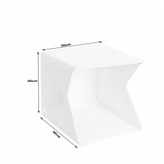 Lightbox portabil 40cm cub foto cu led incorporat pt fotografie produs