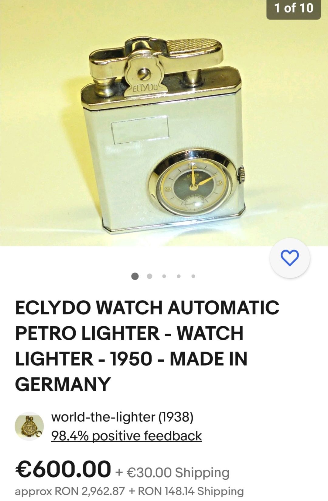 Eclydo Bricheta cu Ceas Petrol/Benzina Made in Germany