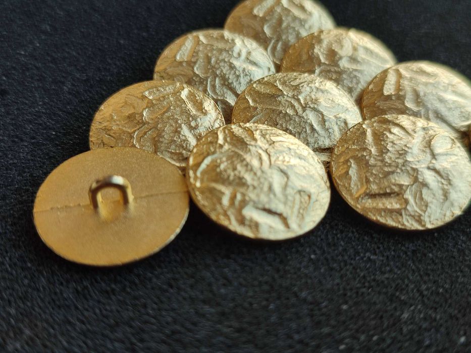 Set 10 Nasturi metalici aurii efect piatra aurie -TRANSPORT GRATUIT