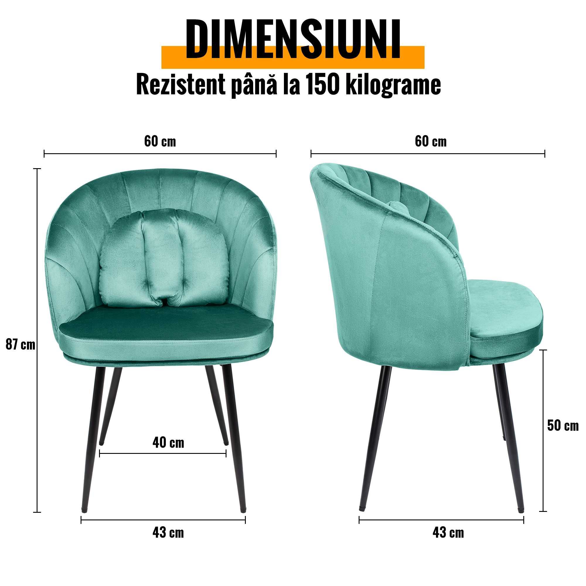 RESIGILAT Set 2 Scaune tip Fotoliu Dining/Bucatarie Dr.Home - Verde