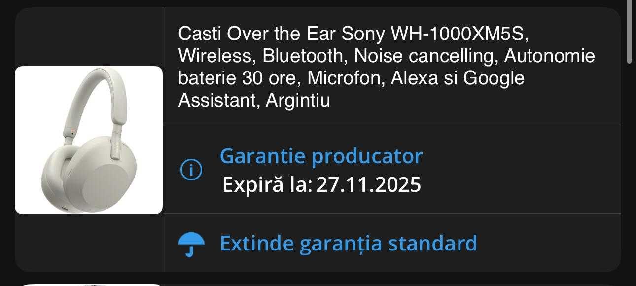 Casti Over the Ear Sony WH-1000XM5S