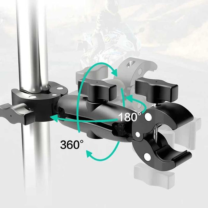 Clema cu prindere dubla pentru camere actiune GoPro, Insta360 3 marimi