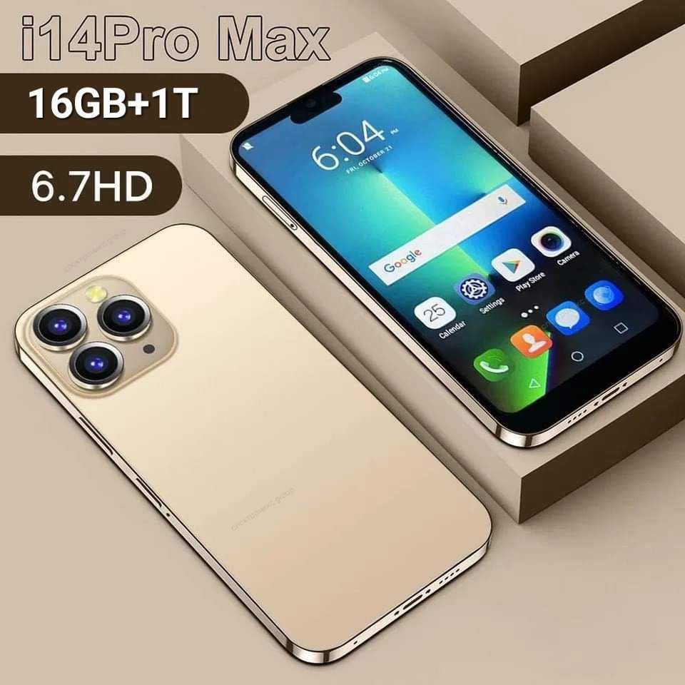 Смарт телефон I14 Pro Max 6.8инча 16GB+1TB