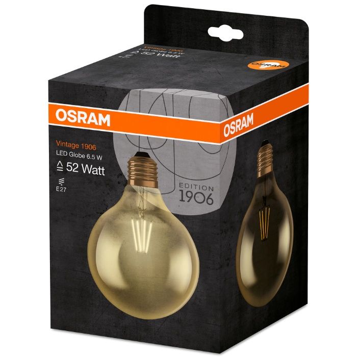 Крушка LED Osram Vintage 1906 Globe125, E27, 7 W (55 W) Топла Светлина
