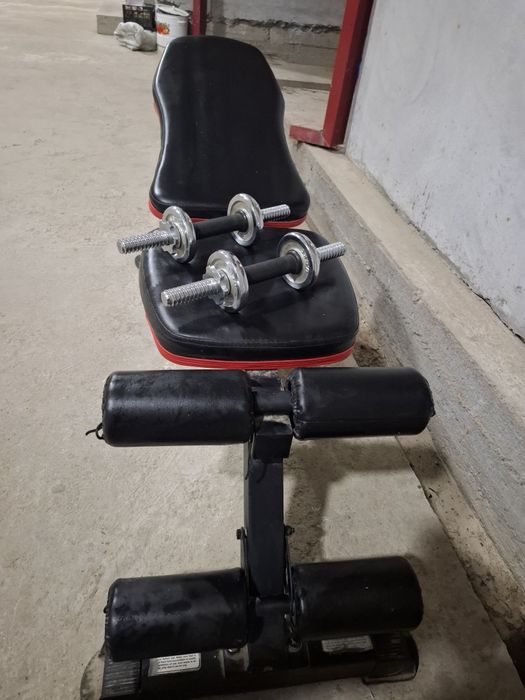 Лежак для пресса и гантели 200 кг