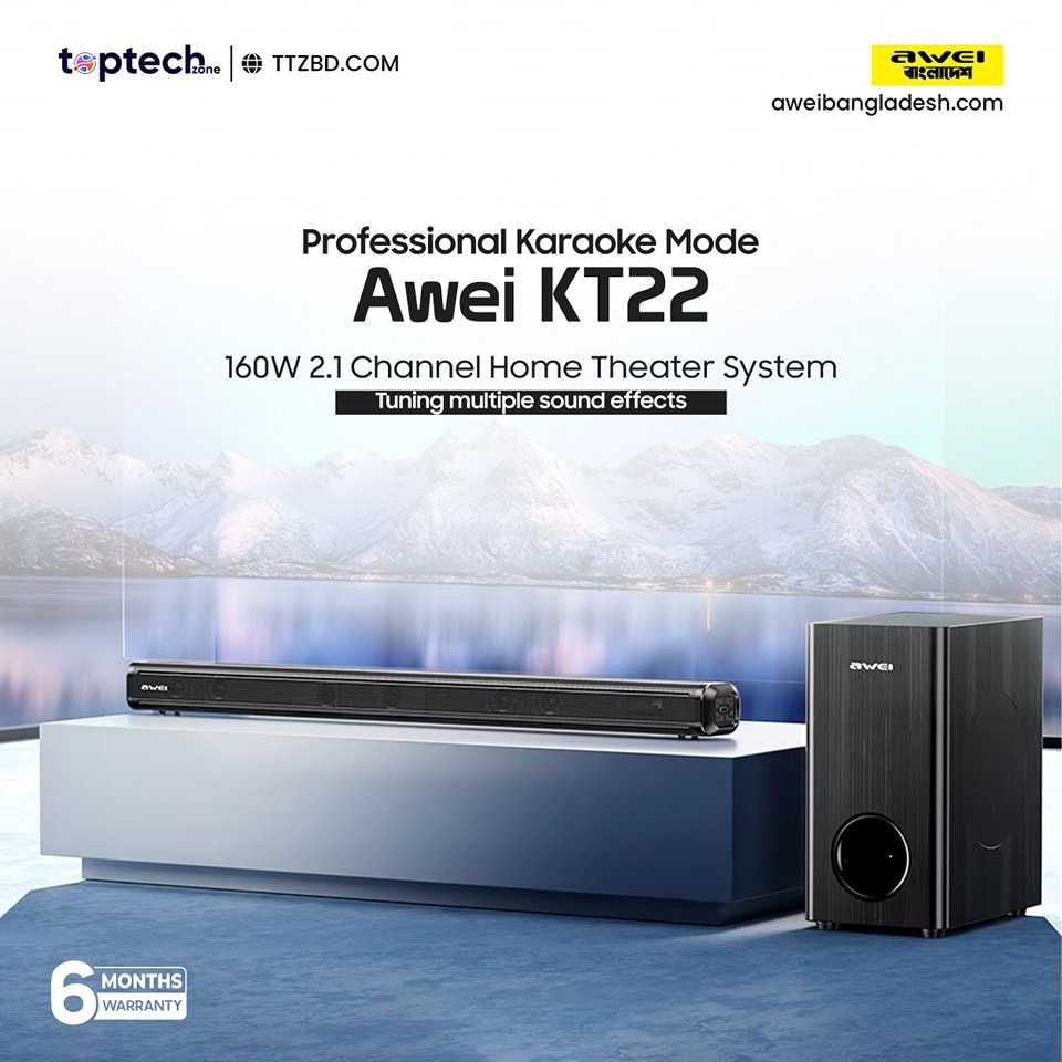 Awei KT22 – Караоке Саундбар 160W 2.1 с микрофоном. Есть доставка