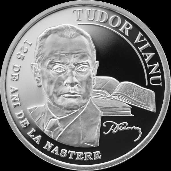 Moneda Argint BNR 125 de ani de la nașterea lui Tudor Vianu SCHIMB