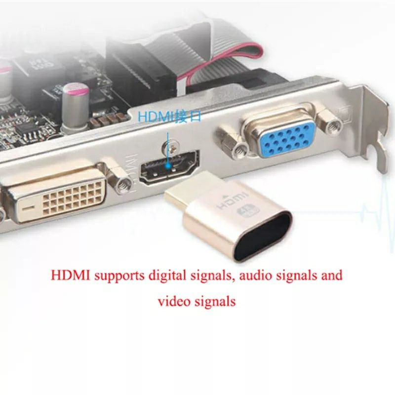 Эмулятор монитор  HDMI  4К  ноутбук переходник