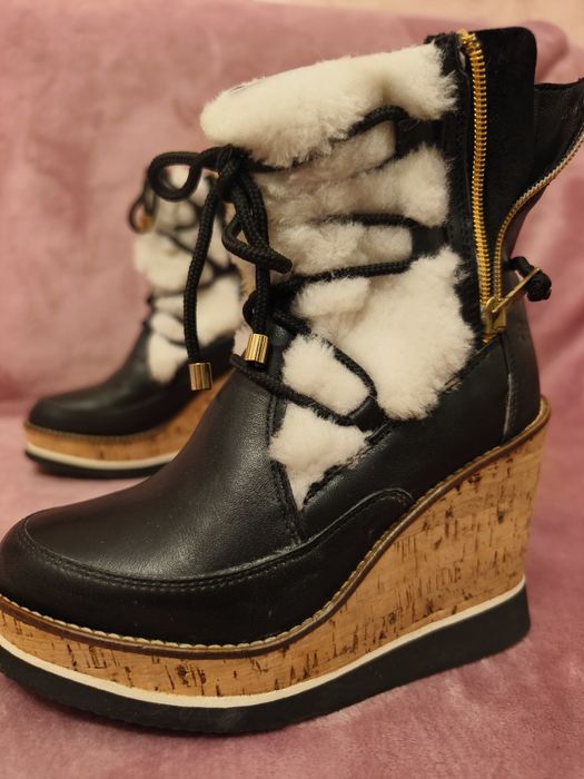 Ghete damă 36 puf+piele+iută