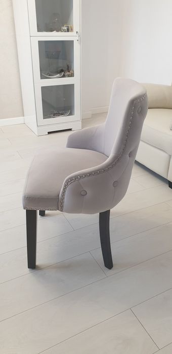 Scaune stofa catifea gri velvet ca noi