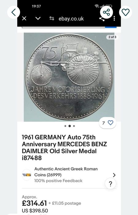 Medalie aniversară Daimler Benz