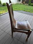 Scaun piele cordoba si lemn masiv vintage