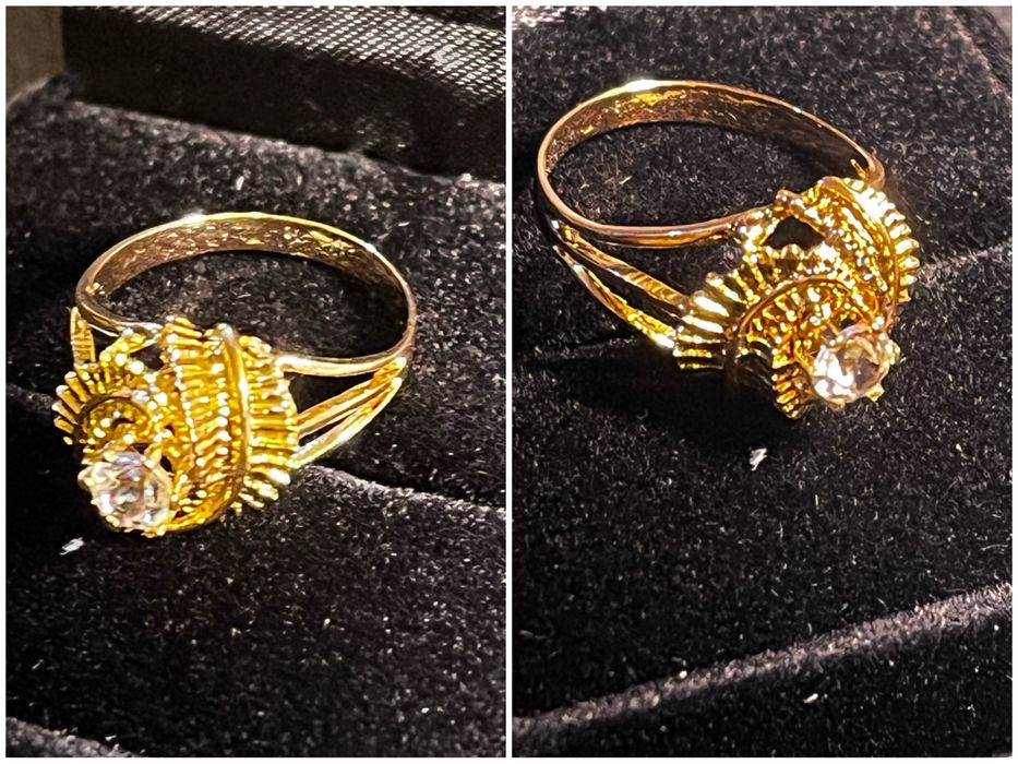 Златен пръстен циркон zlaten prasten gold 585 14 карата
