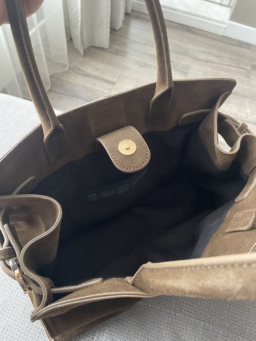 Кафява чанта - естествен велур