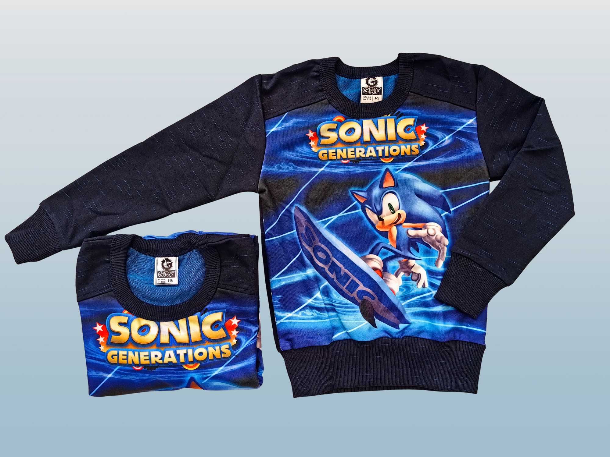 Детски суитшърт Соник детско горнище цип и качулка Sonic дълъг ръкав