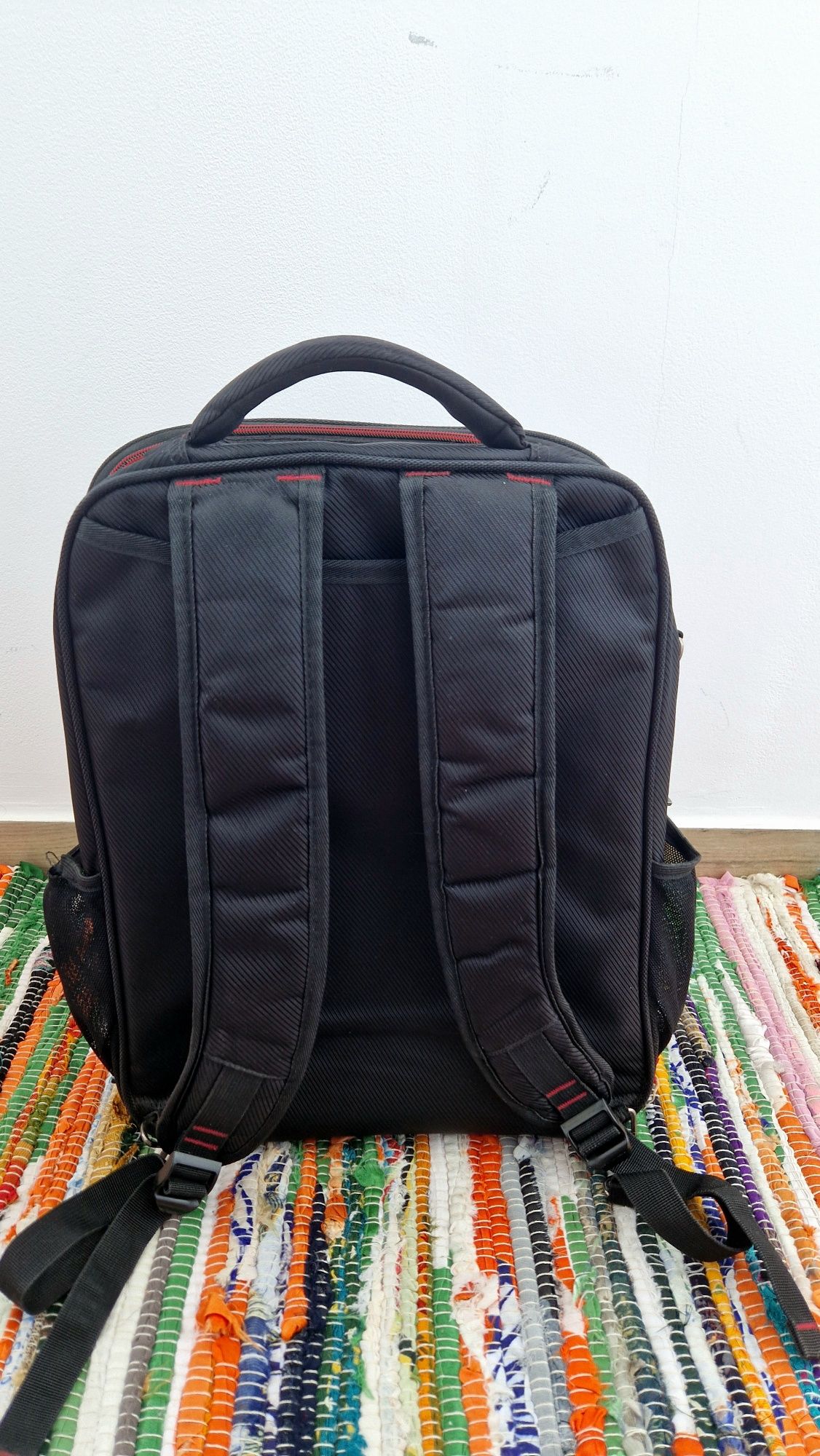 Rucsac laptop Lamonza Riga 15", 42x31x15 cm, negru / ros