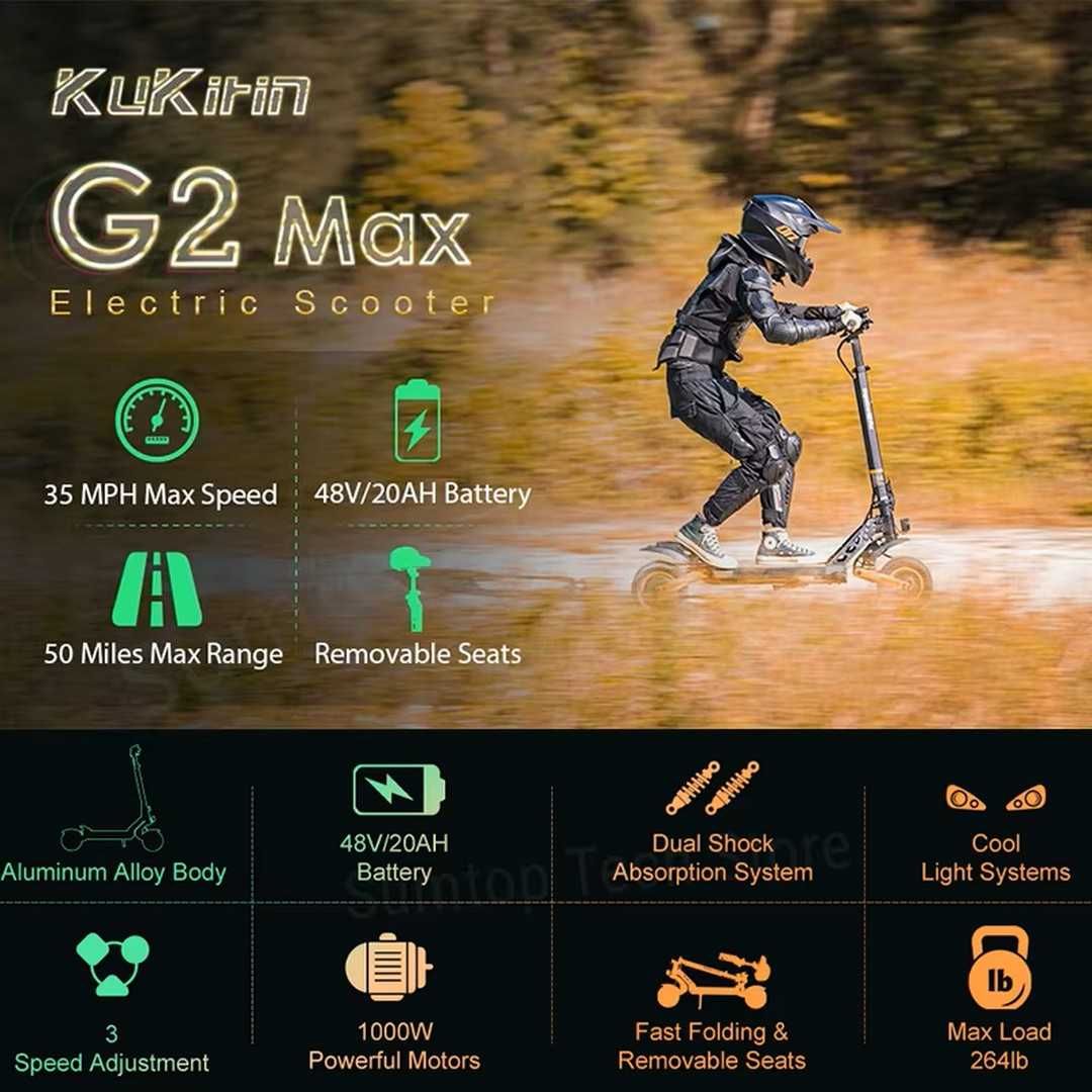 KuKirin G2 Max 2025‼️ NOUA Sigilata 1000W 55Km/h, Baterie 20Ah + Scaun