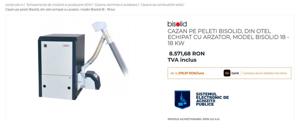 Centrala pe peleti Bisolid din Otel