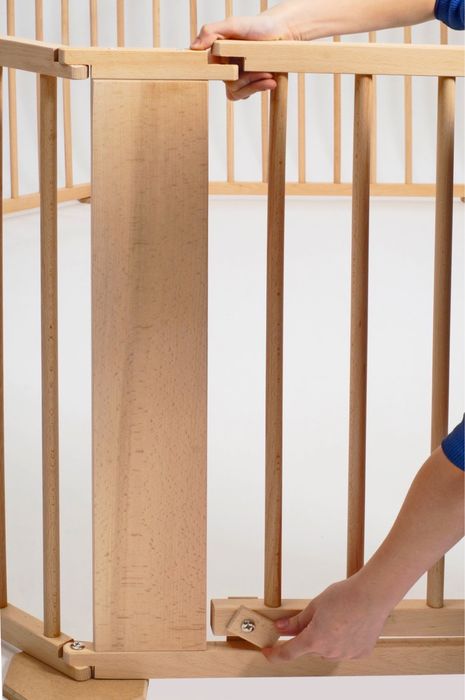 Tarc de joaca hexagonal 5+1 pentru copii si bebelusi, din lemn de fag