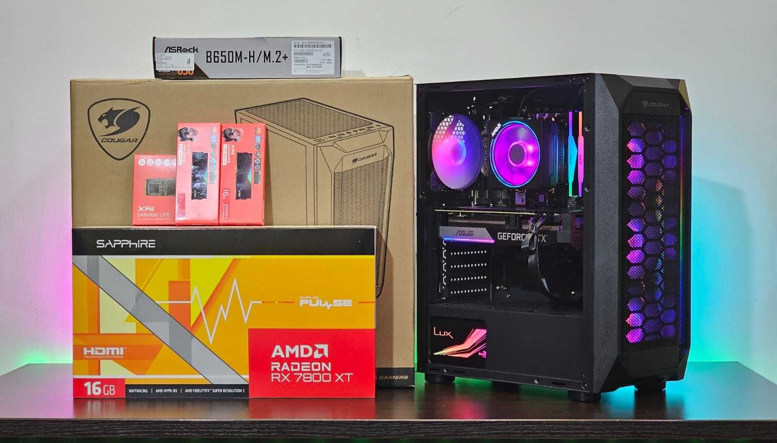 Ryzen 5-7500F/RX 7800XT 16GB/RAM 16GB.SSD 512GB/Чисто Нов+Гаранция!