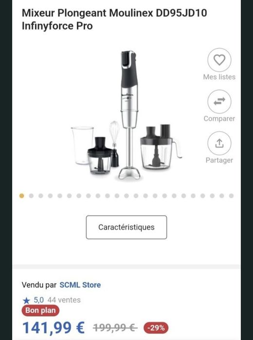 Moulinex Infinyforce Pro 1200W Блендер,пасатор,чопър,бъркалка 5в1.