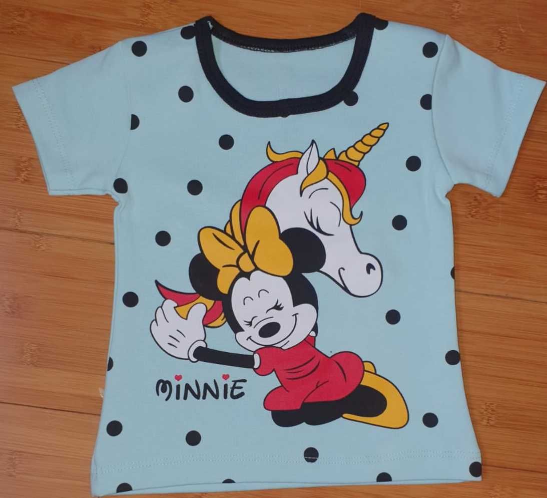 Set fata turcoaz 2 piese tricou si fusta Disney Minnie Unicorn 2 ani
