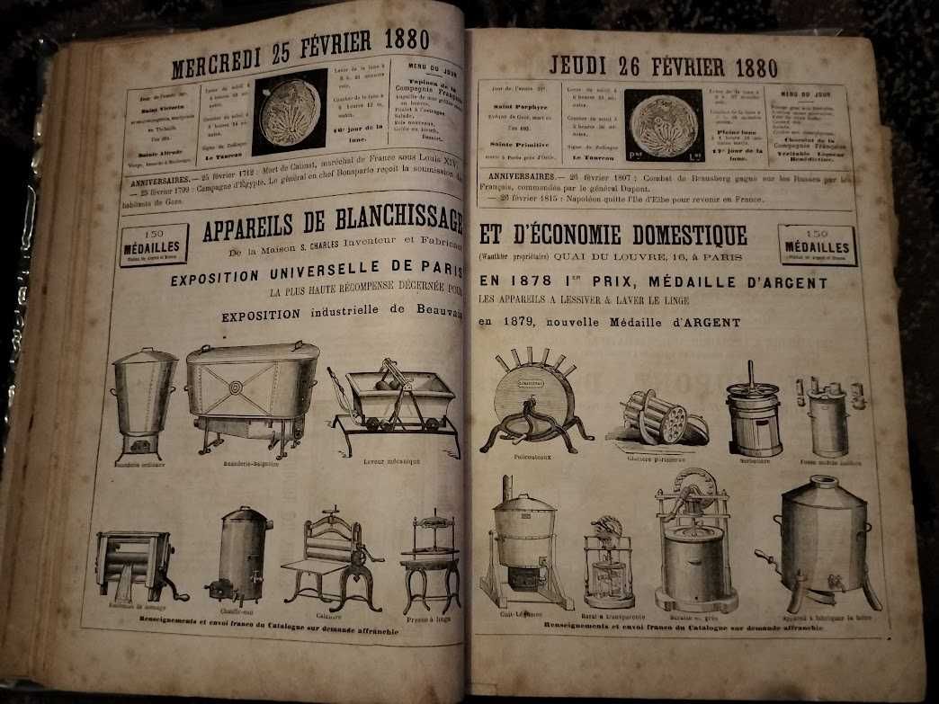 vand ALMANAH francez anul 1880 de colectie,carte