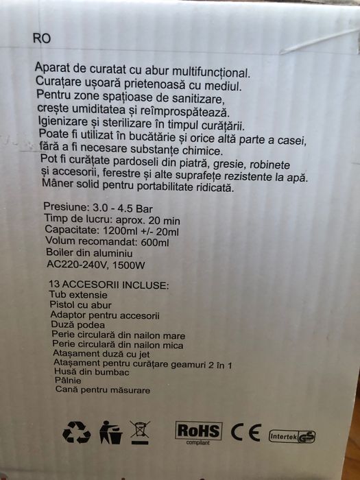 Aparat de curatat cu aburi multifunctional Doff