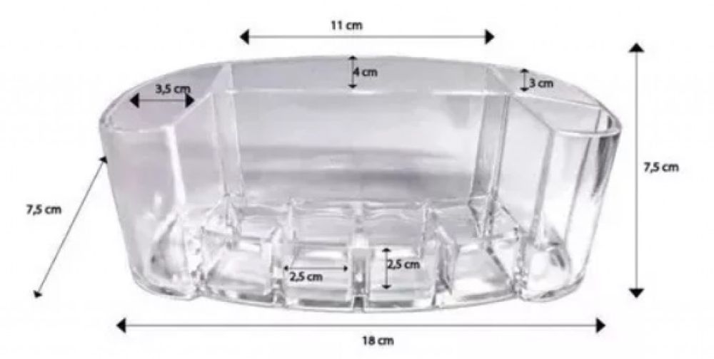Висококачествен прозрачен акрил е органайзер за грим
Размери: 18,5 х