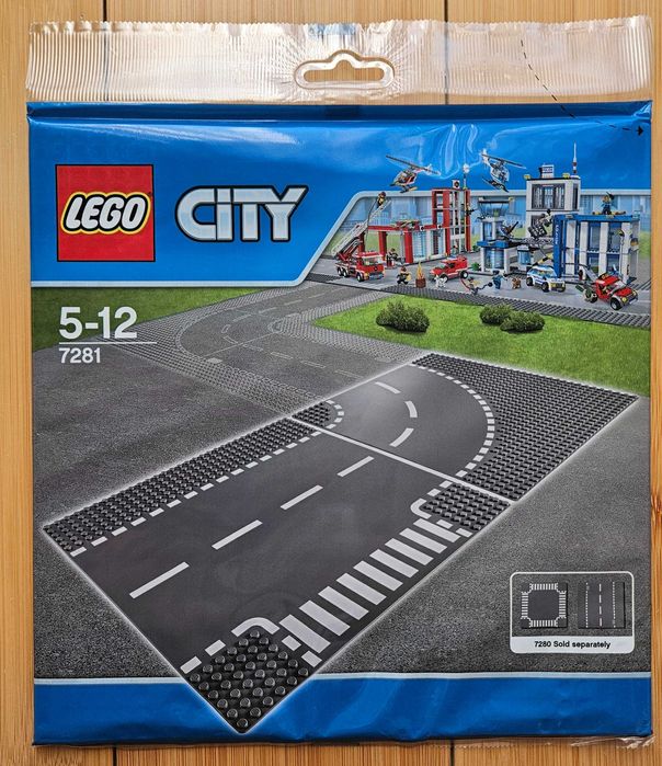Set LEGO 7281 SIGILAT intersectie in T si curba (sosele placi de baza)