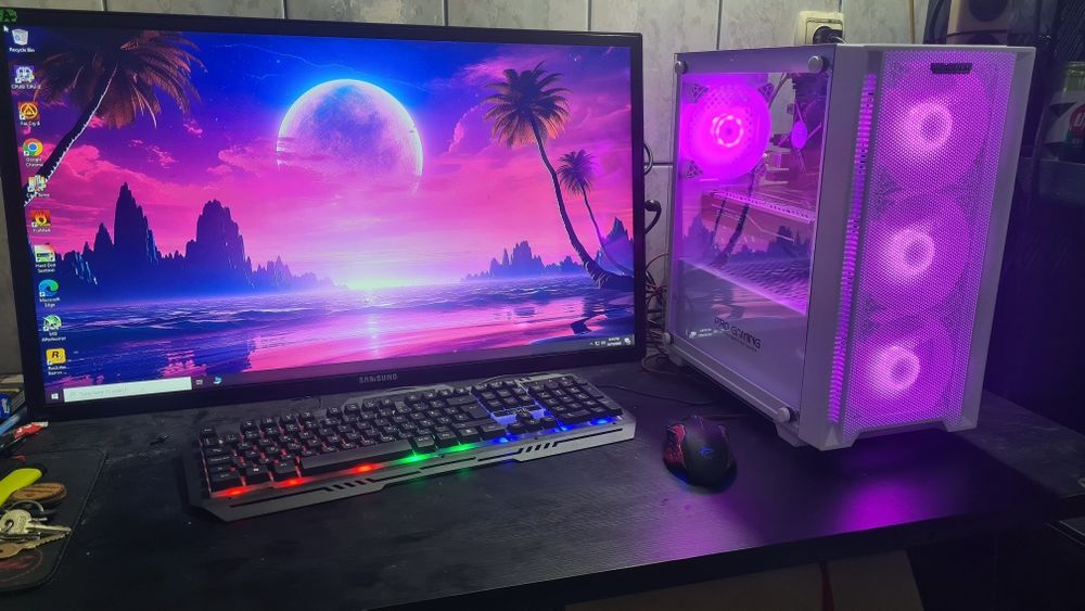 Unitate PC Gaming i3 10100f video 8GB RX 480 16GB RAM SSD