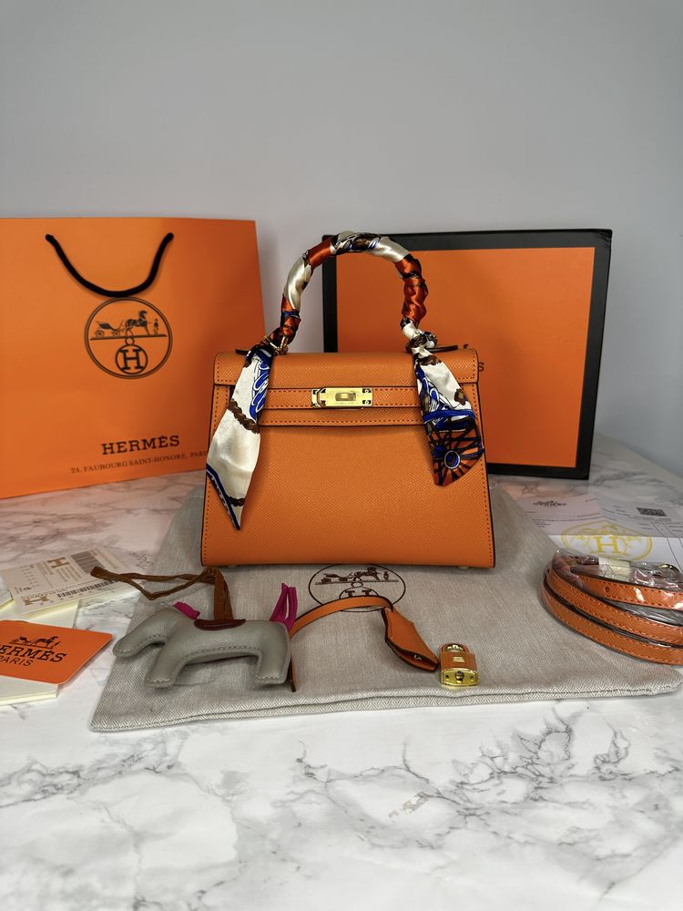 Geanta de lux HERMES Kelly 22 cm piele naturala 100% cadou