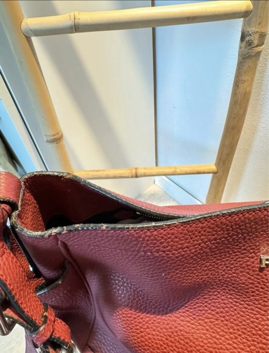 Geanta umar piele naturala Prada culoare burgundy