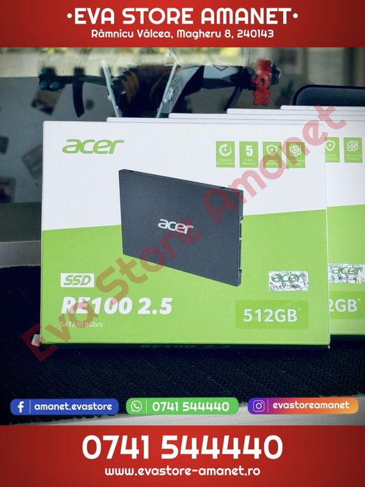 SSD 512GB Acer RE100 2.5 SATA III 6.5 GB/s - Produs nou