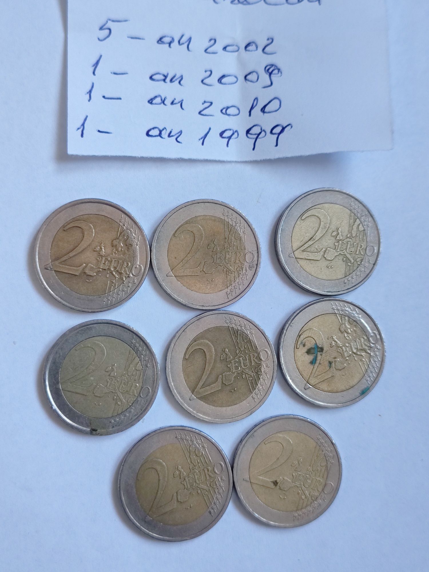 Vând 8 monede de 2 euro cent