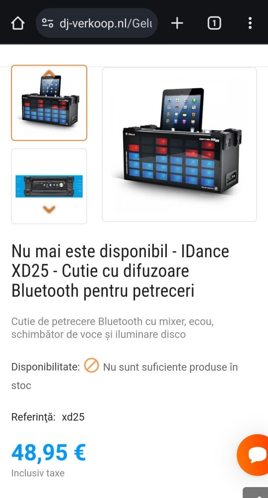 Cutie cu difuzoarele Bluetooth pentru petreceri IDance XD25