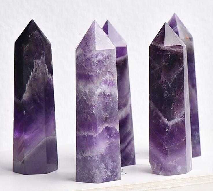 Колекцията Пирамидален Обелиск Естествен АМЕТИСТ КРИСТАЛ на Зодия РИБИ