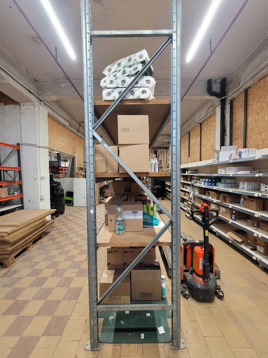 Rafturi metalice Dexion depozitare marfa grea 1500kg/nivel inalte 3m