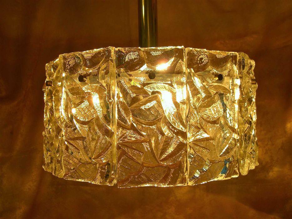 Lustra Art Deco Mid Century Modern, Doria, cristal alama unica vintage