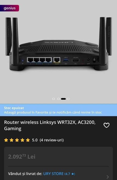 Router wireless Linksys WRT32X, AC3200, Gaming