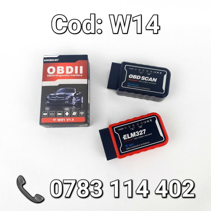 Adaptor-Tester ELM327-Diagnoza Autoturisme-Multimarca-Bluetooth-HQ-W14